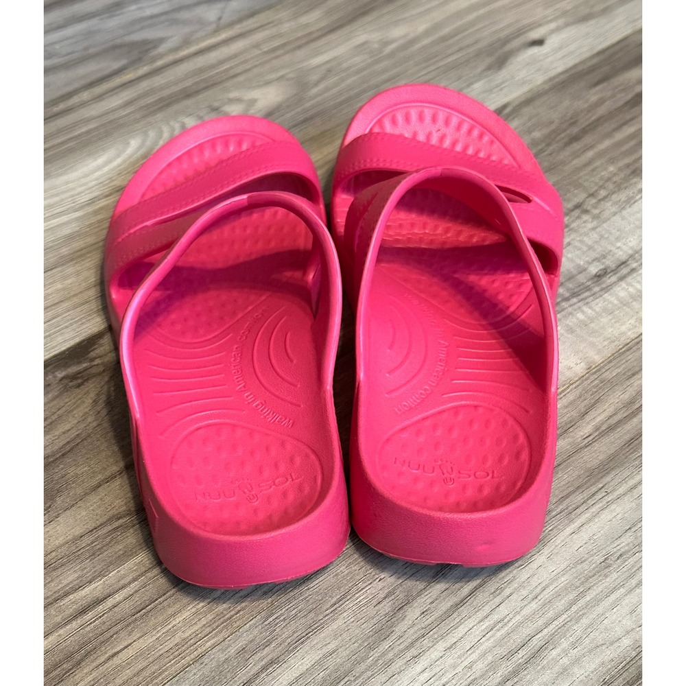 Nuusol Hailey Slide Sandals Women Hot Pink Cross Strap Arch Support Size 8 - Picture 3 of 8
